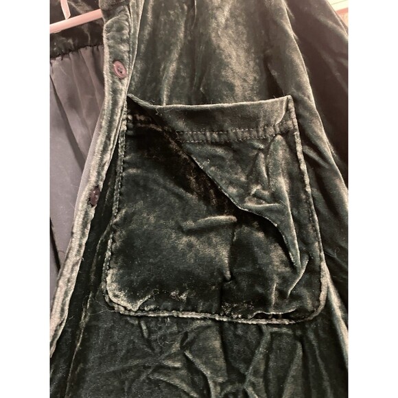 Free People Lux Velvet Shirtdress, Size L Collar with Buttons - Picture 5 of 8